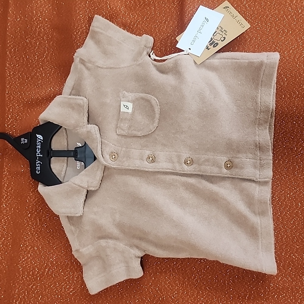 Toddler Brown Terry Polo & Short Set -(brand new)